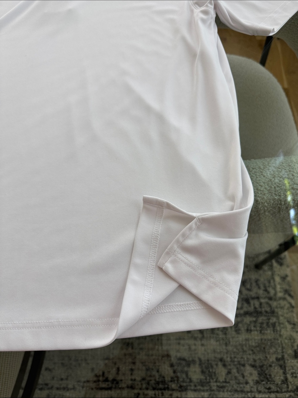 Ben Hogan Men's White Polo Shirt with Subtle Gray Graphic - Picture 6 of 6